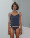 BASERANGE 25 Spring/Summer France Organic Cotton Contrast Color Vest Suspender Top BAS-TOSU-RC-SP25-AMPERA BLUE